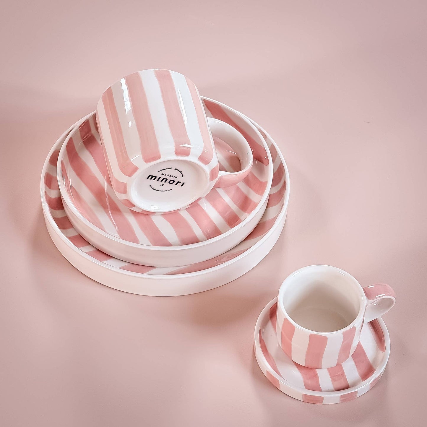 Becher Stripes - incanto rose