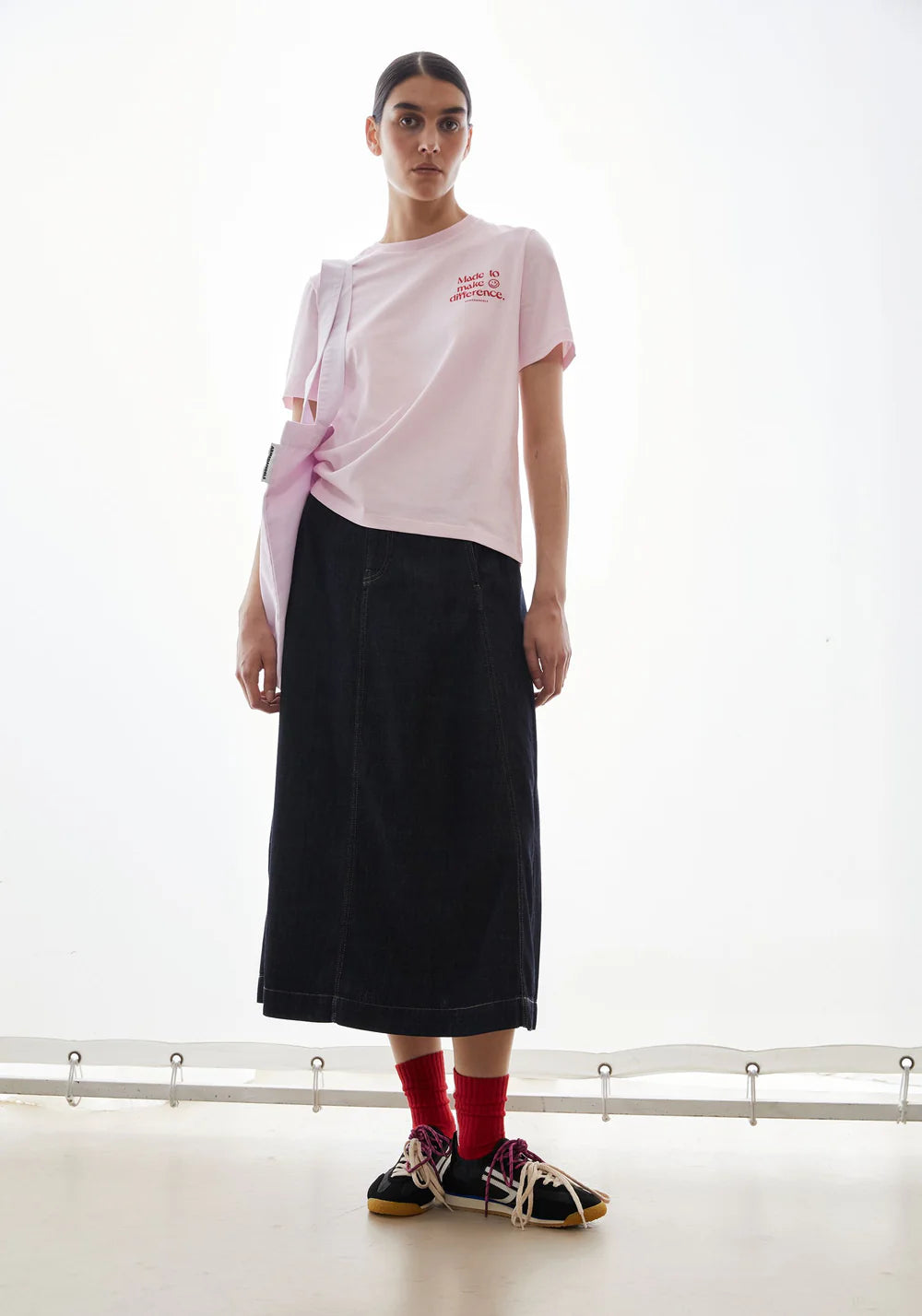 ARMEDANGELS LUALAA EMBRO TSHIRT - PINK MIST