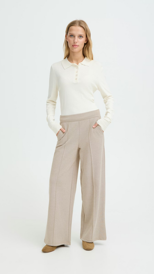 ICHI Hose Kate Pique weit -  Sepia Tint