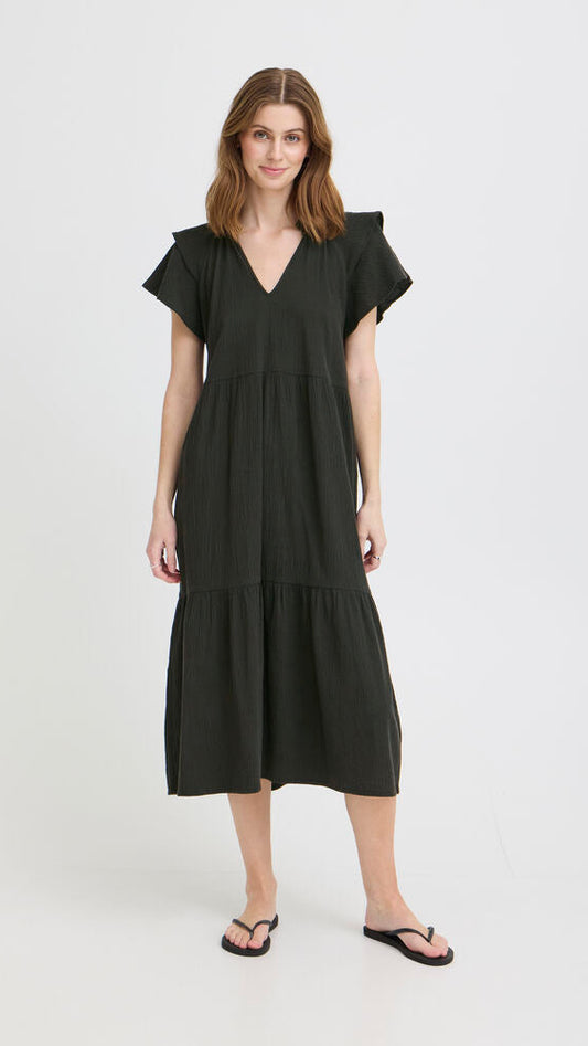 ICHI Lino midi dress
