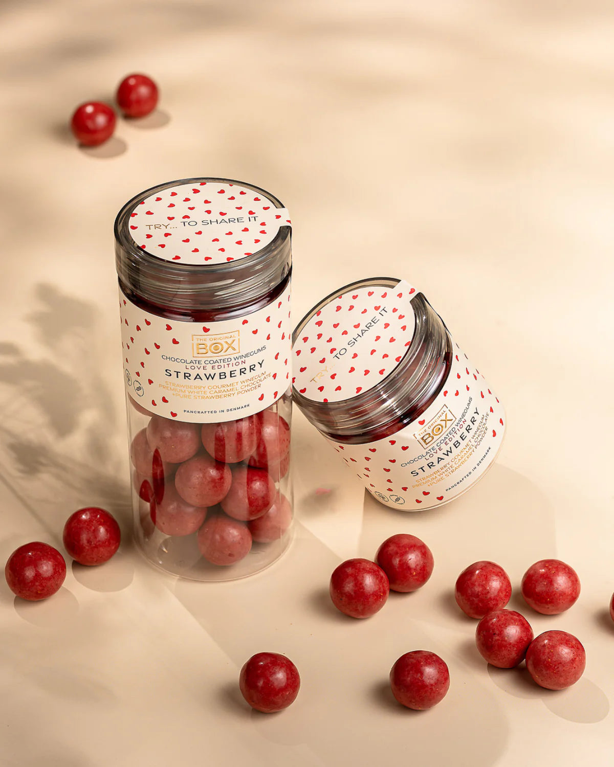 Box The Original -  Erdbeer-Fruchtgummi mit Schokolade - Love Edition Two Pack