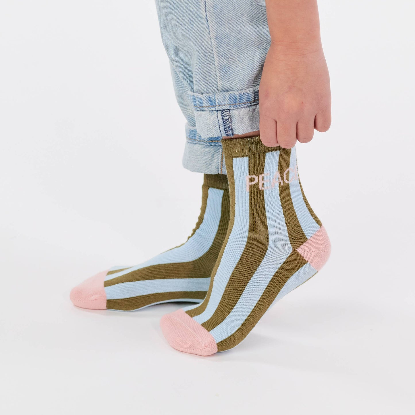 Gestreifte Mädchensocken - Frieden