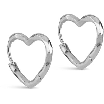 Enamel Ohrringe Organic Heart Small - Silber