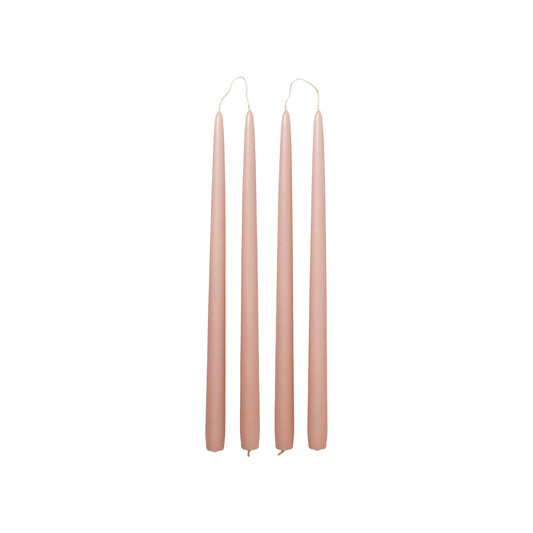 Broste Copenhagen Kerze 4er Set,  Smooth, Peach Pink