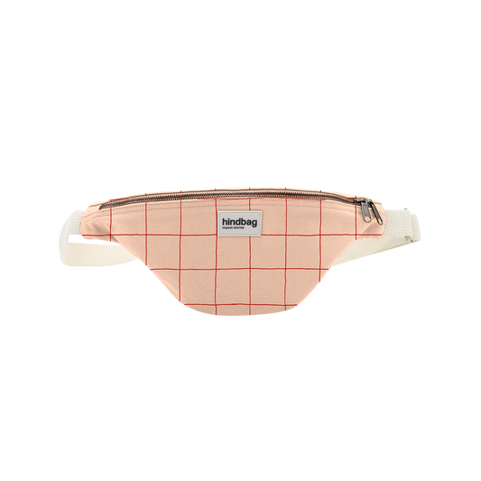 Hindbag Olivia Gürteltasche Karomuster rosa/rot