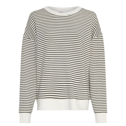 MSCH Ima Sweatshirt - Oatmeal / Black Gestreift