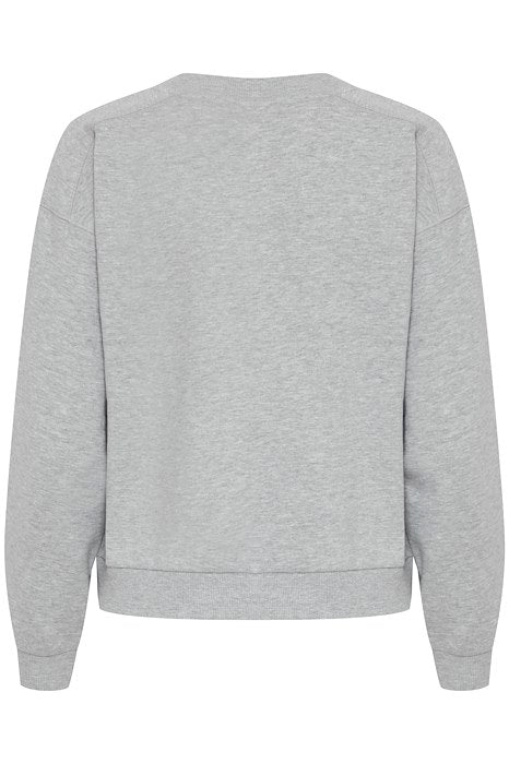 ICHI Sweatshirt Self Love - grau