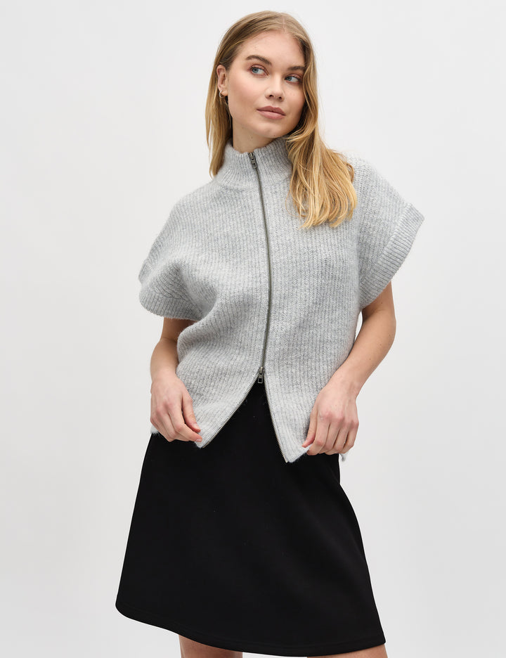 mbym Roselina Strickjacke Light Grey Melange