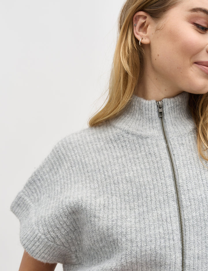 mbym Roselina Strickjacke Light Grey Melange
