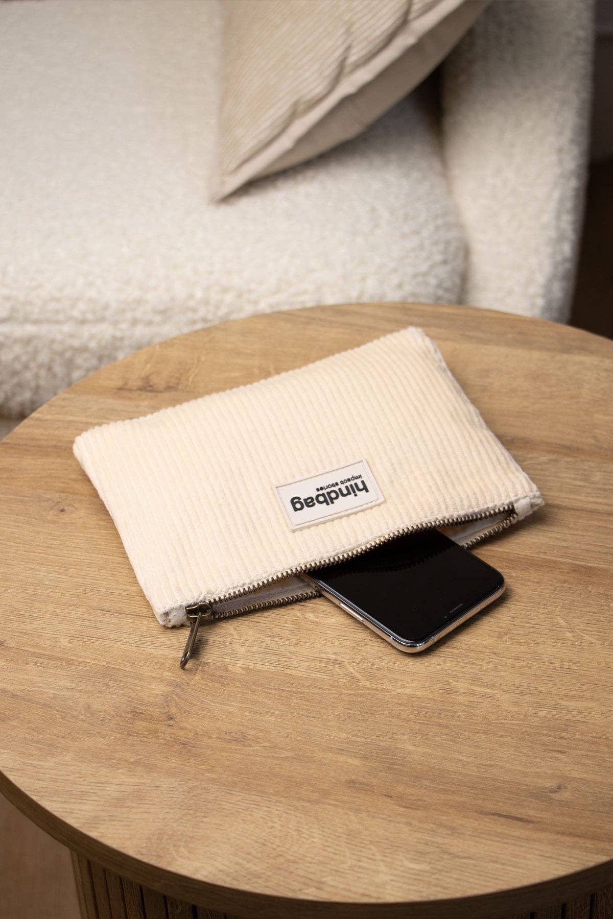 Lou Samtbeutel Beige