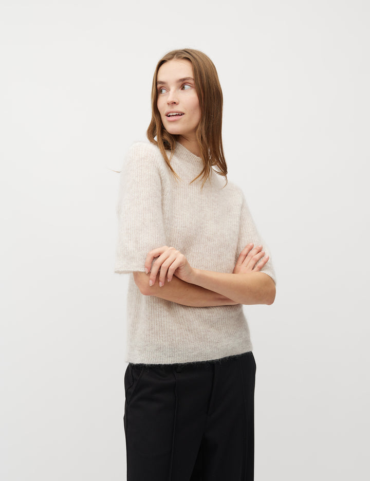 mbym Carla Pullover 3/4 Arm - Oat Melange