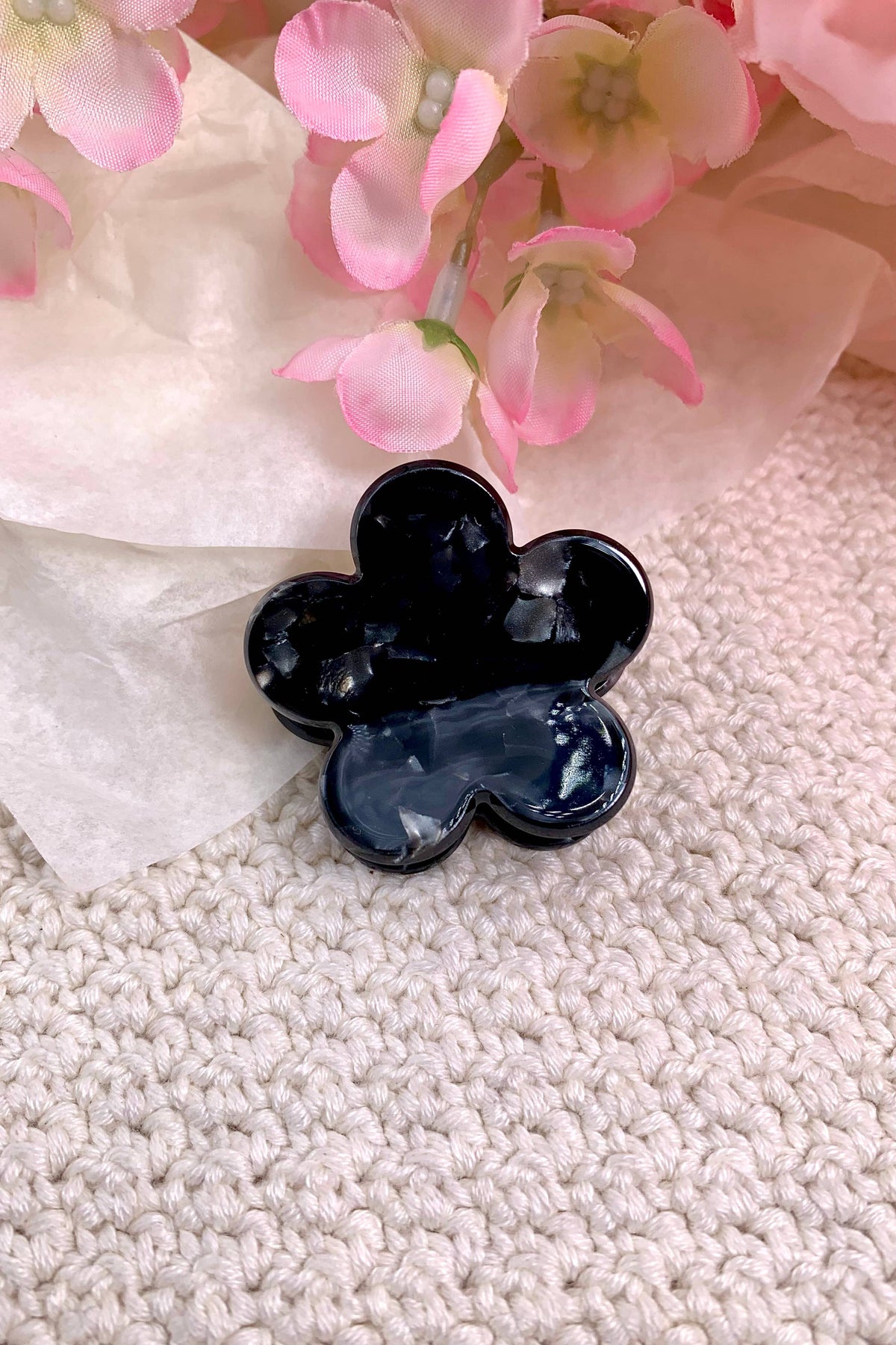 Mini-Haarclip in Blumenform, 4 cm, Modell YH50: Rose / Synthetisch