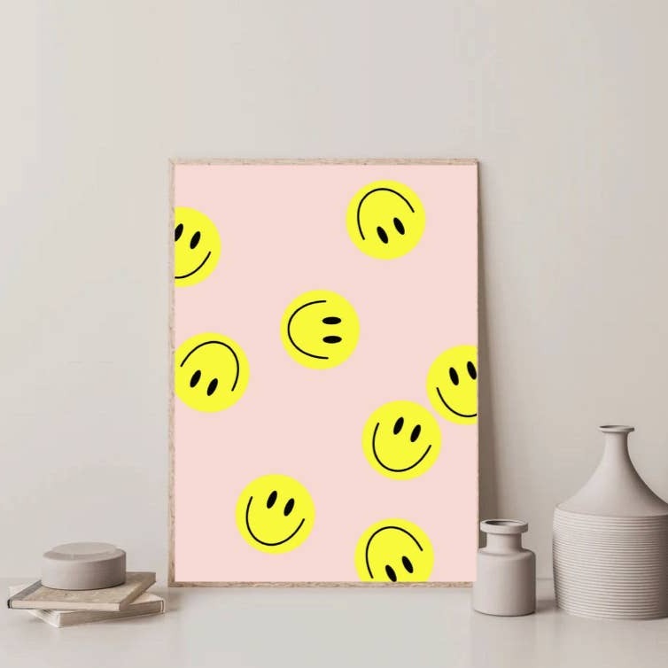 Plakat A4 "Flyvende smiley"