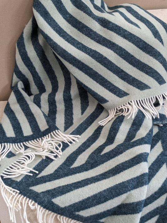 Wolldecke FRANK petrol / sage