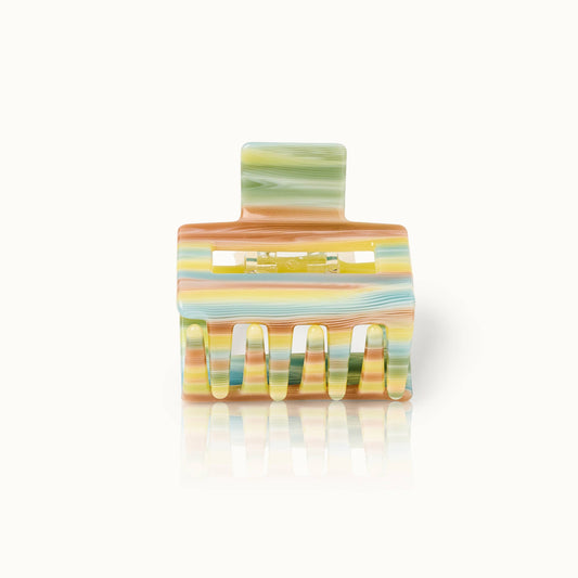 Haarspange Quadrat Beige Linien