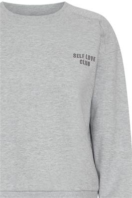 ICHI Sweatshirt Self Love - grau