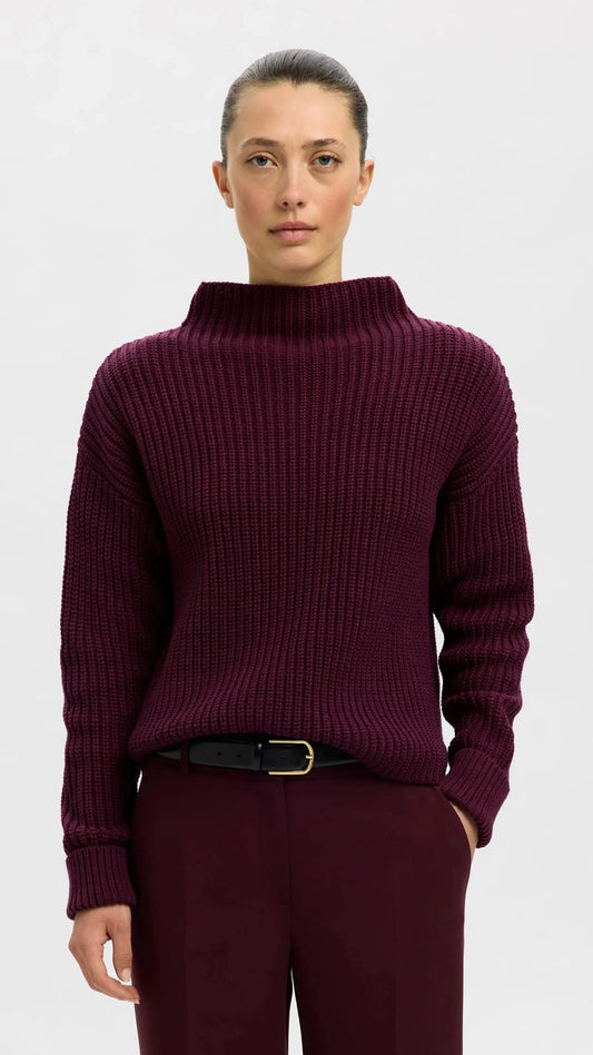 Selected Femme Selma Strickpullover - Fig