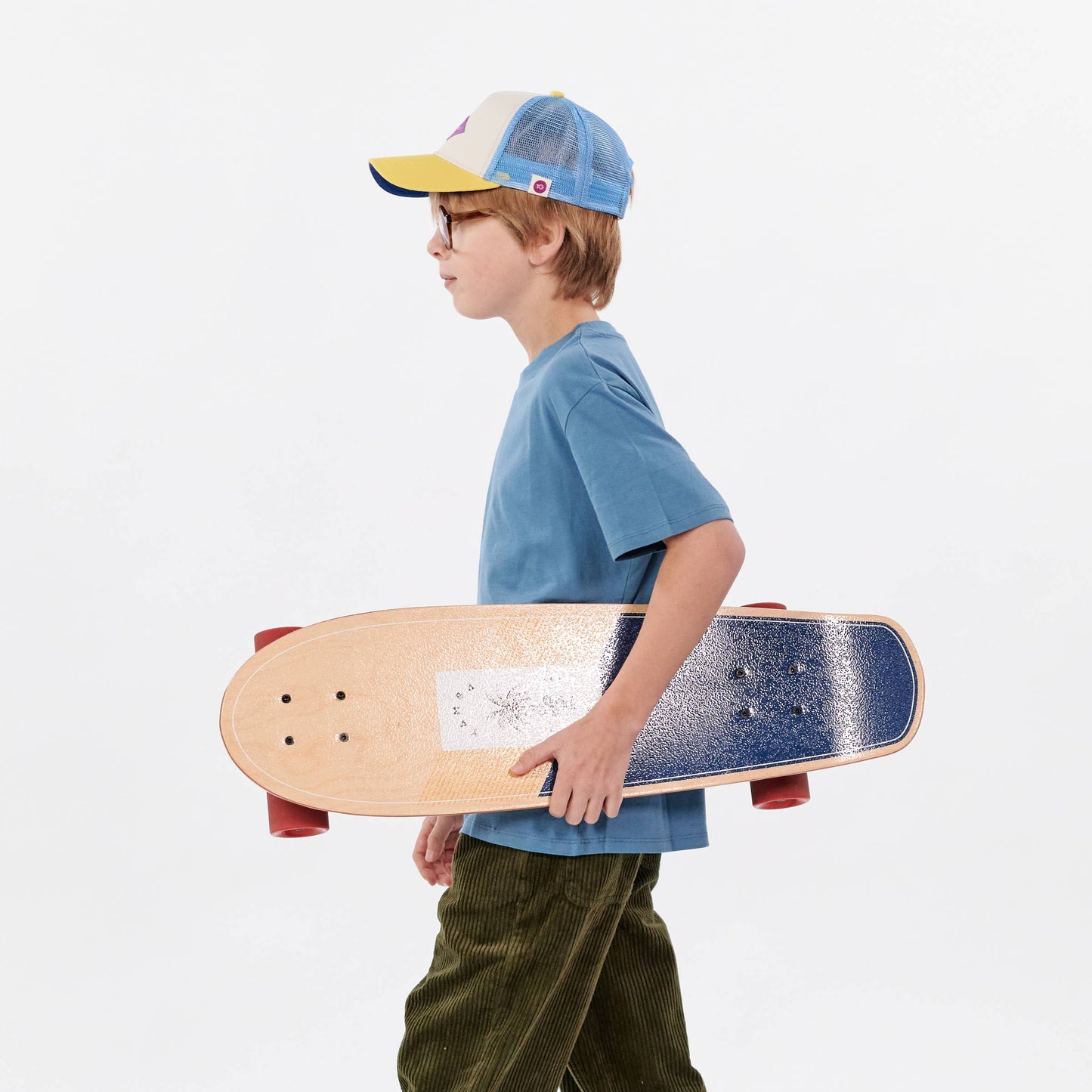 Kinder-Trucker-Cap aus Baumwolle - Ecru und Blau
