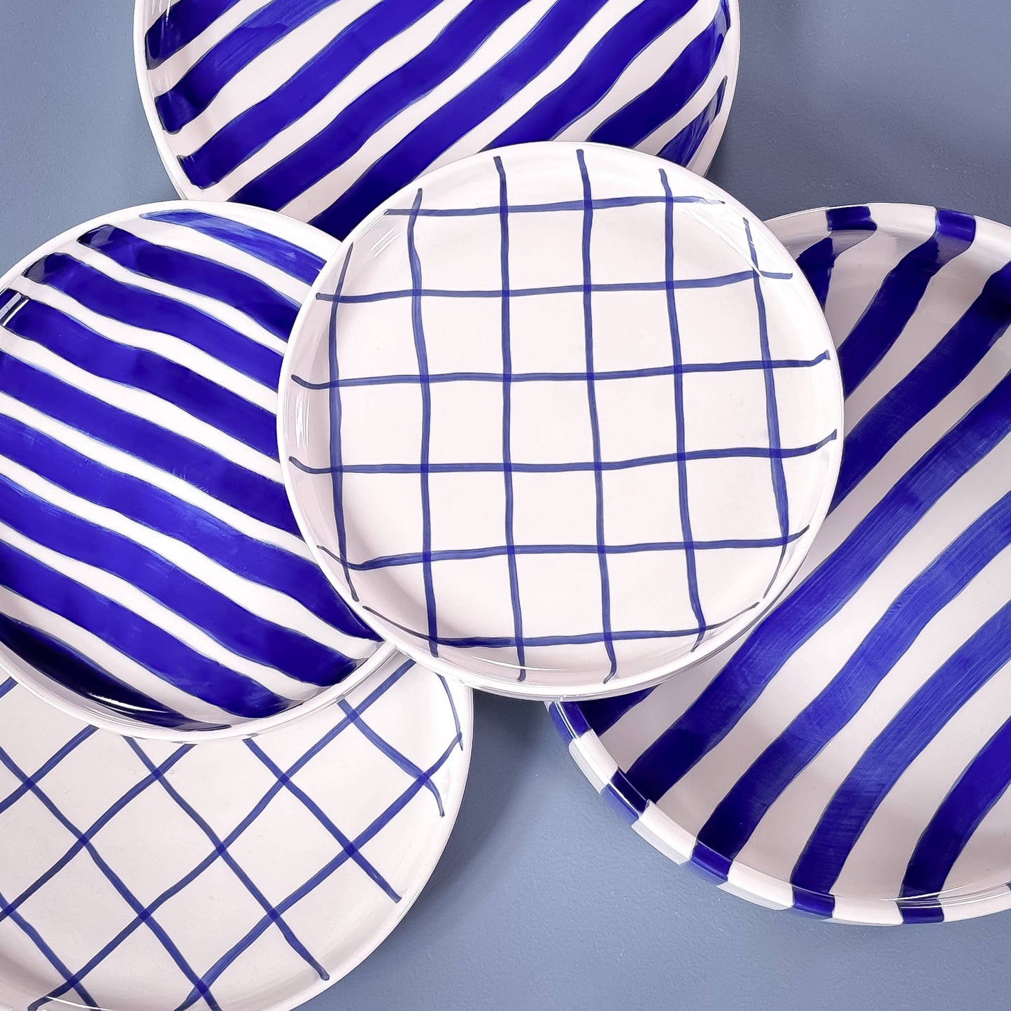 Espresso Grid - mare blue (2er Set - 4 Teile)
