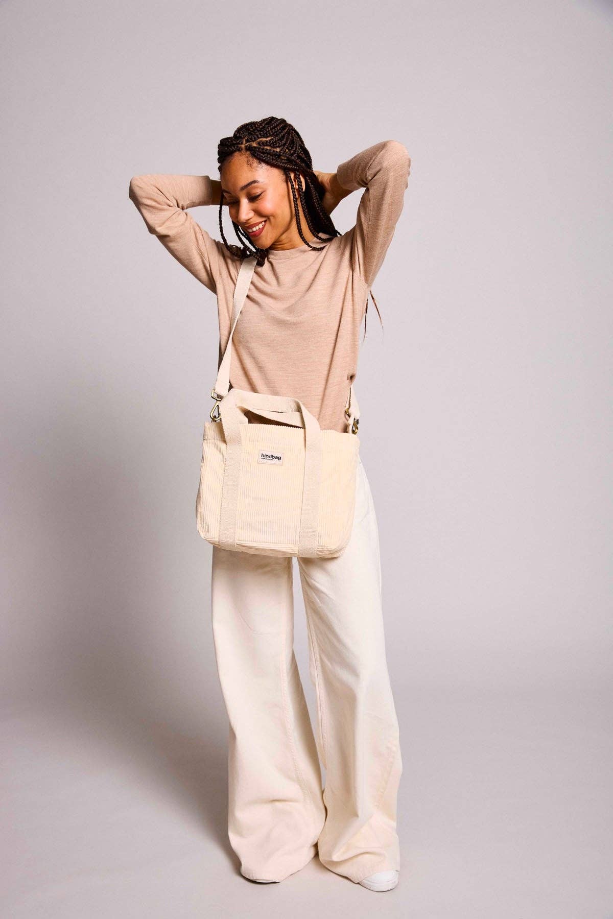 Mini-Shopper Louise Samt Beige