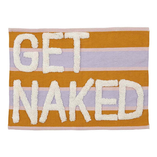 liv interior Badematte aus Biobaumwolle Get Naked, 55x80cm - Orange/Lila