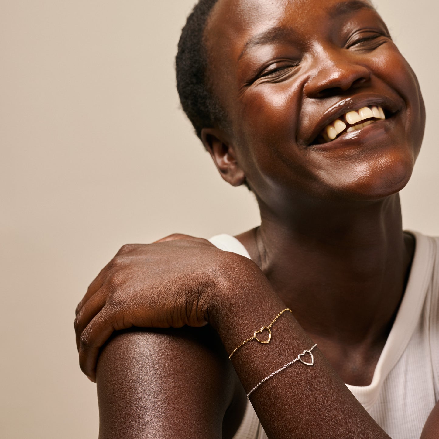 Enamel Armband Organic Heart - Gold