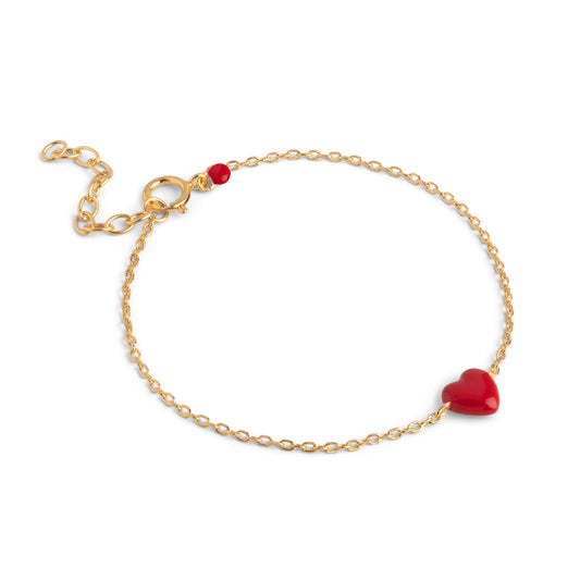 Enamel Armband Amore Red - Gold