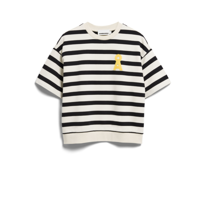 Armedangels Bamikaa Stripe Sweat - Undyed Black