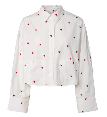 YAS Lee Bluse Embroidered Hearts
