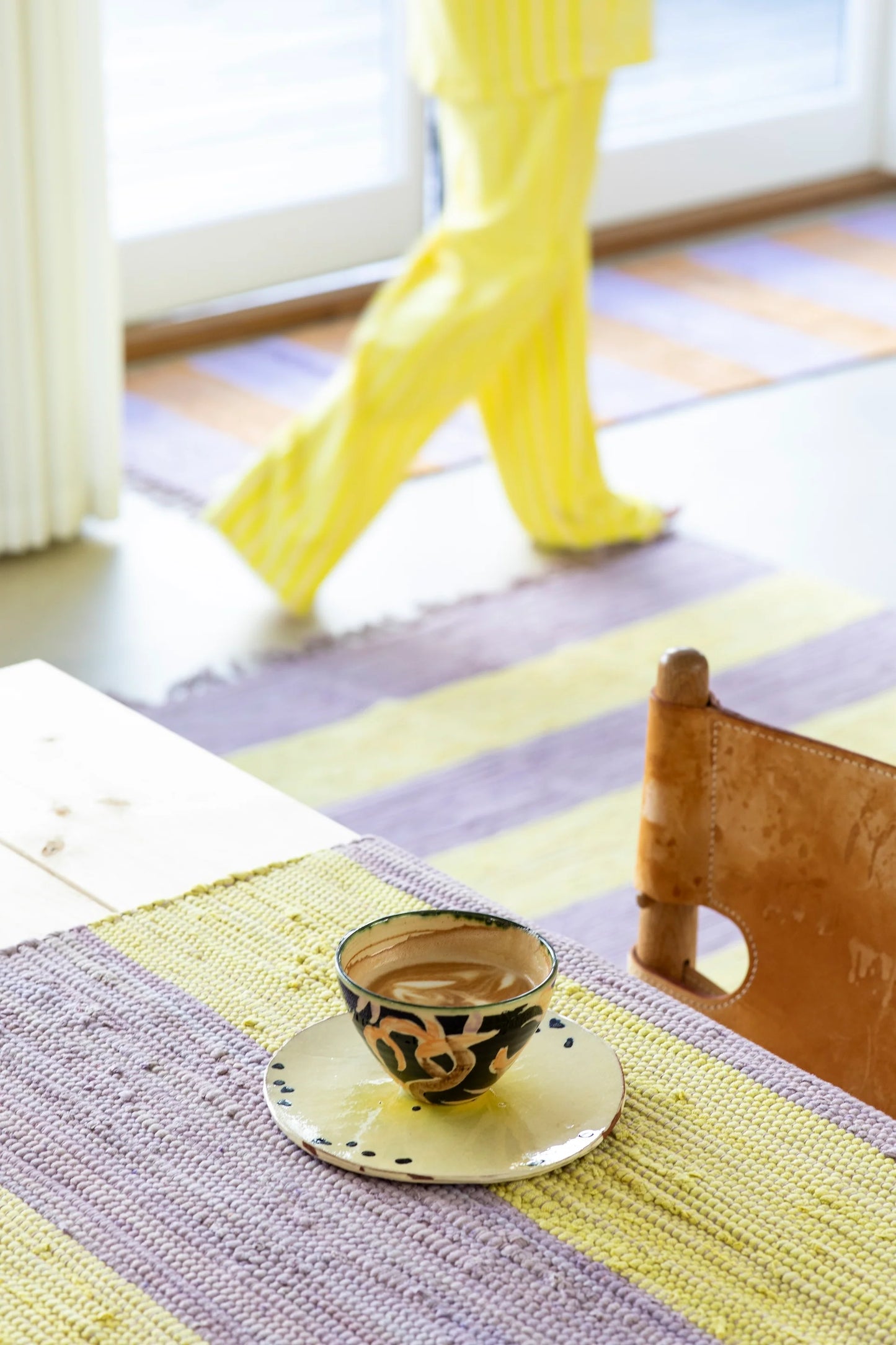 Bongusta Chindi Rug 60x90cm Lilac & Neon Yellow