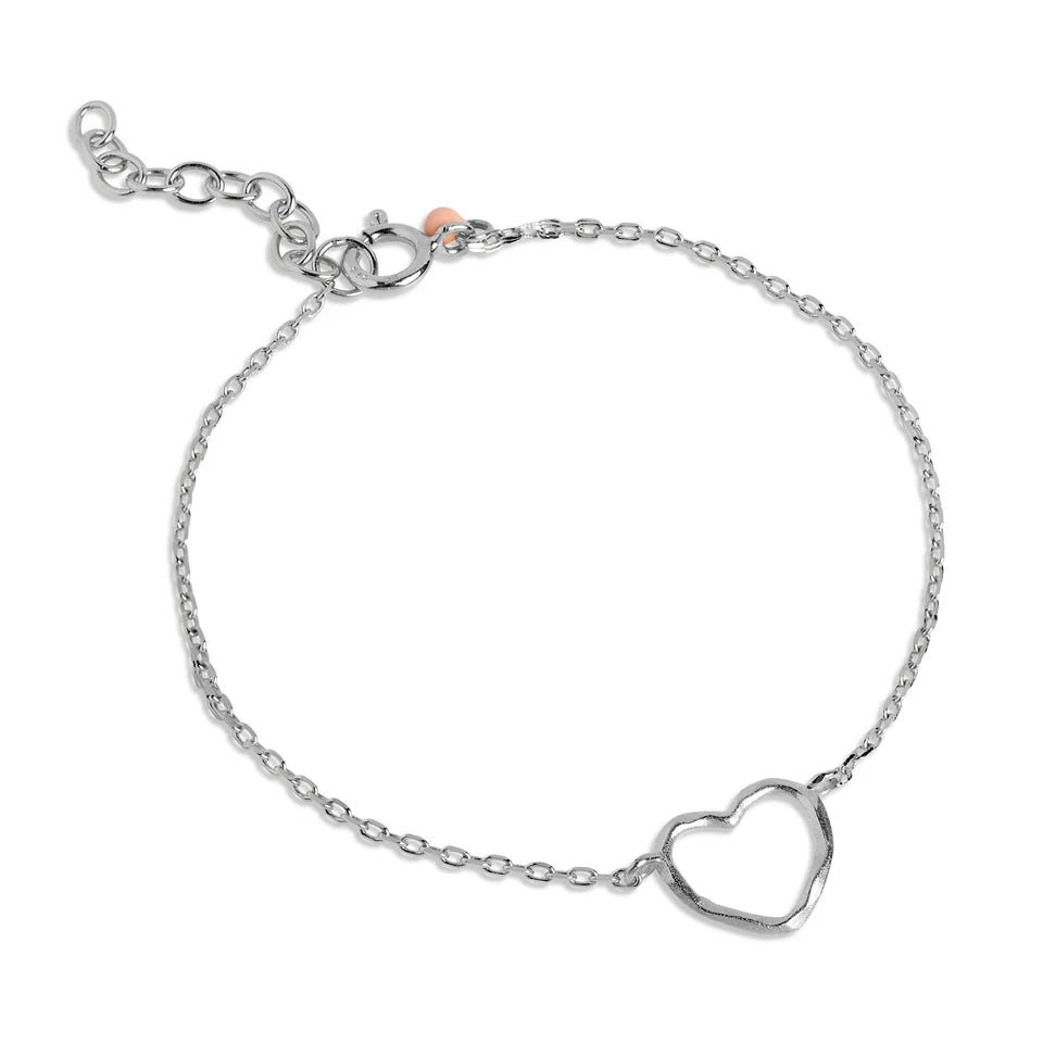 Enamel Armband Organic Heart - Silber