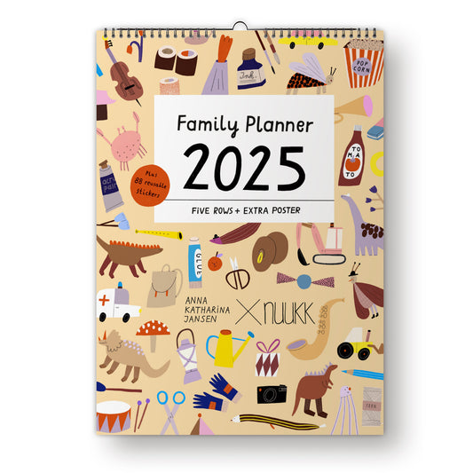 nuuk Familienkalender "Happy" inkl. Poster & Sticker