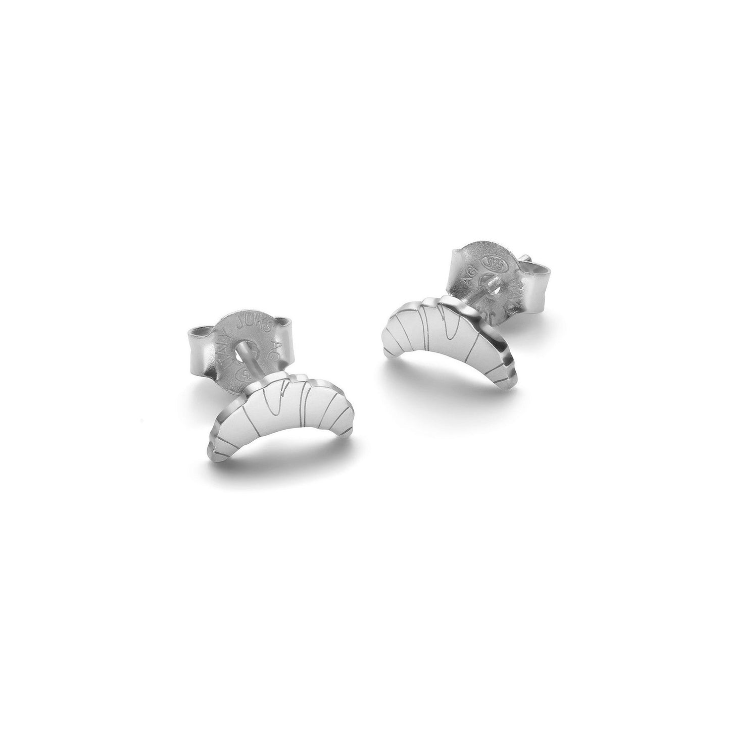 Jukserei Croissant Stud Earrings Silver