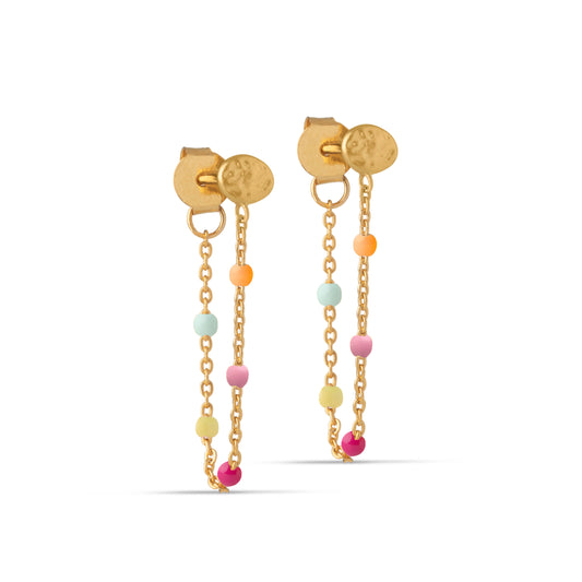 Enamel Ohrring Lola Rainbow - Gold