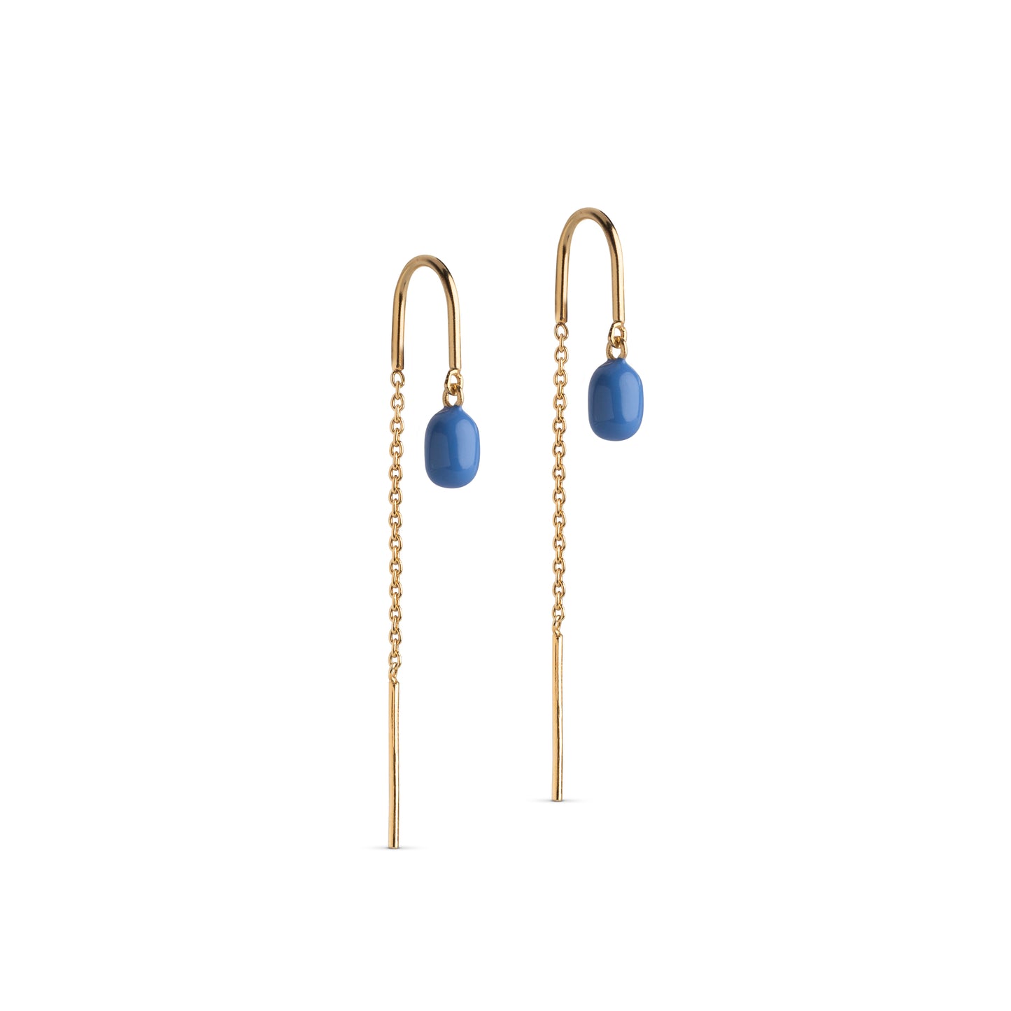 Enamel Ohrring Eleanor Pearl Cornflowe- Gold