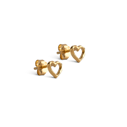 Enamel Ohrstecker Organic Heart - Gold