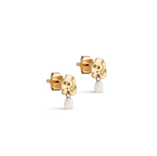 Enamel Ohrstecker Mio Pearl- Gold
