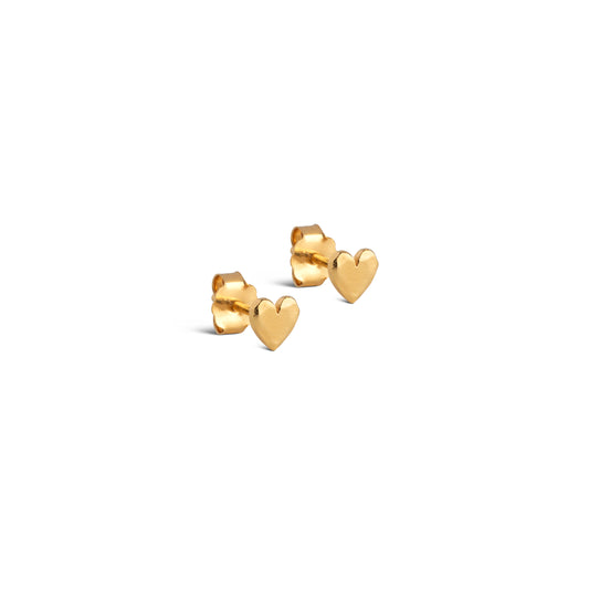 Enamel Ohrstecker Heart - Gold