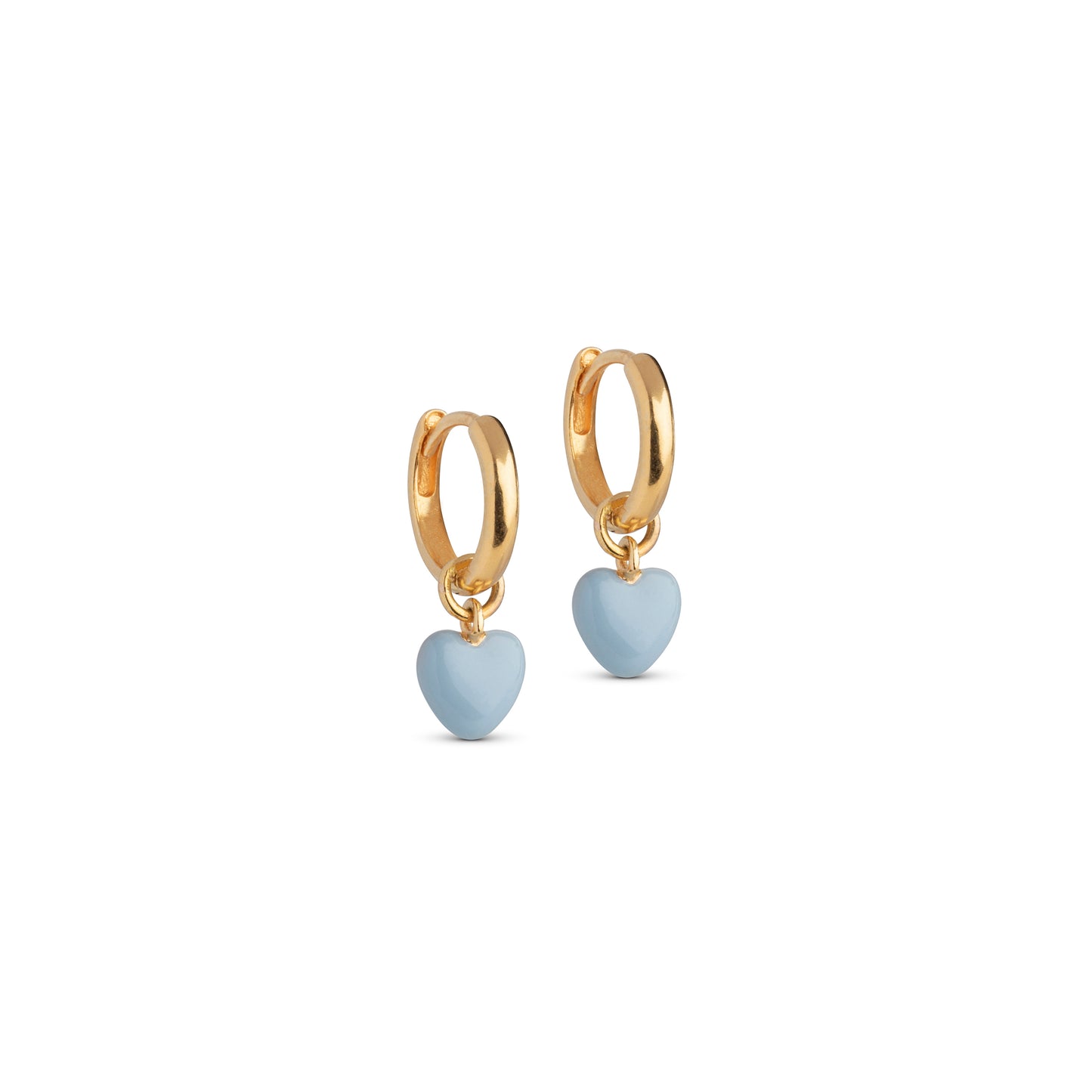 Enamel Ohrringe Amore Steel Blue - Gold