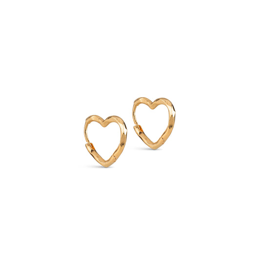 Enamel Ohrringe Organic Heart Small - Gold