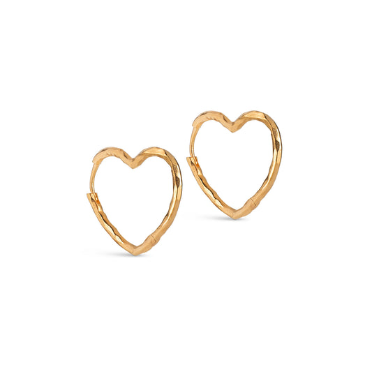 Enamel Ohrringe Organic Heart Medium - Gold