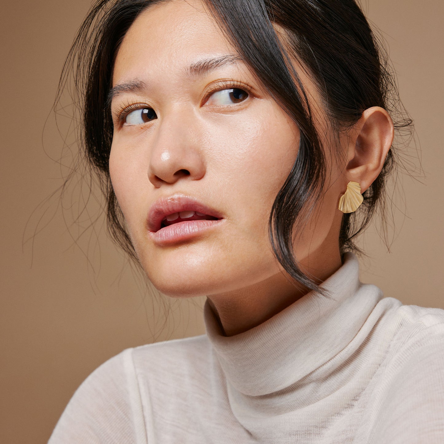 Enamel Ohrring Wave  - Gold