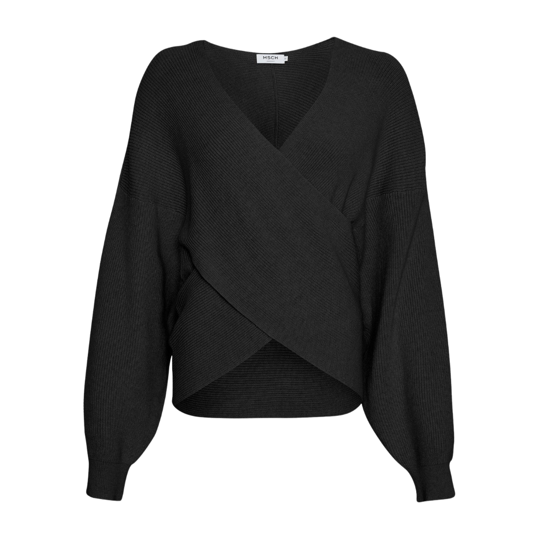 MSCH Copenhagen Zinelle Rachelle Wrap-Pullover - Black