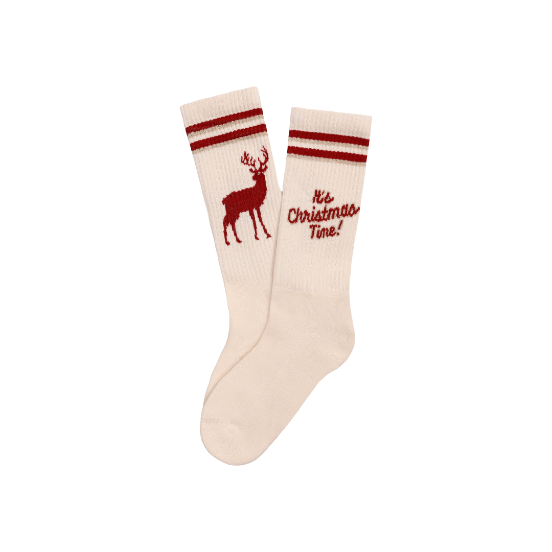 Loones Tennissocken Christmas Time | carmine red