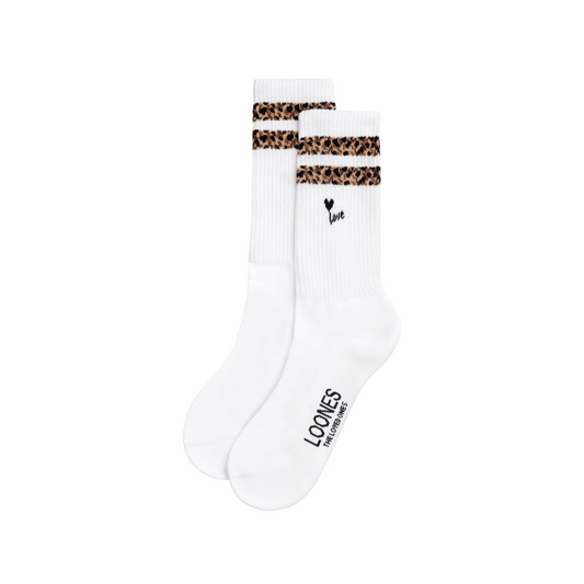 Loones Tennissocken LEO LOVE | white