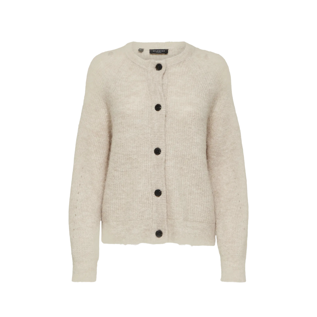 Selected Femme Lulu Strickjacke - Birch Melange