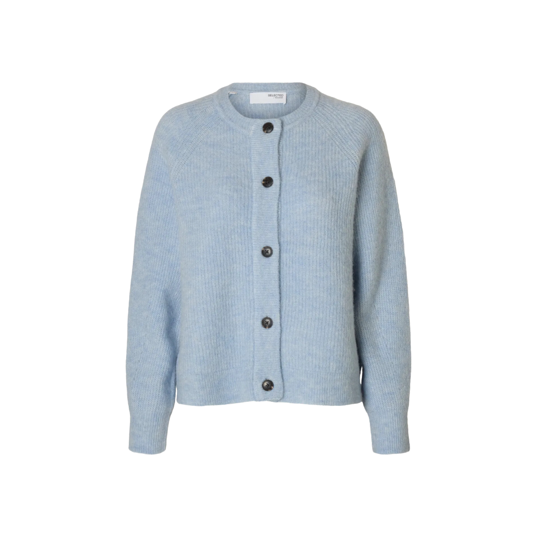 Selected Femme Lulu Strickjacke - Cashmere Blue Melange