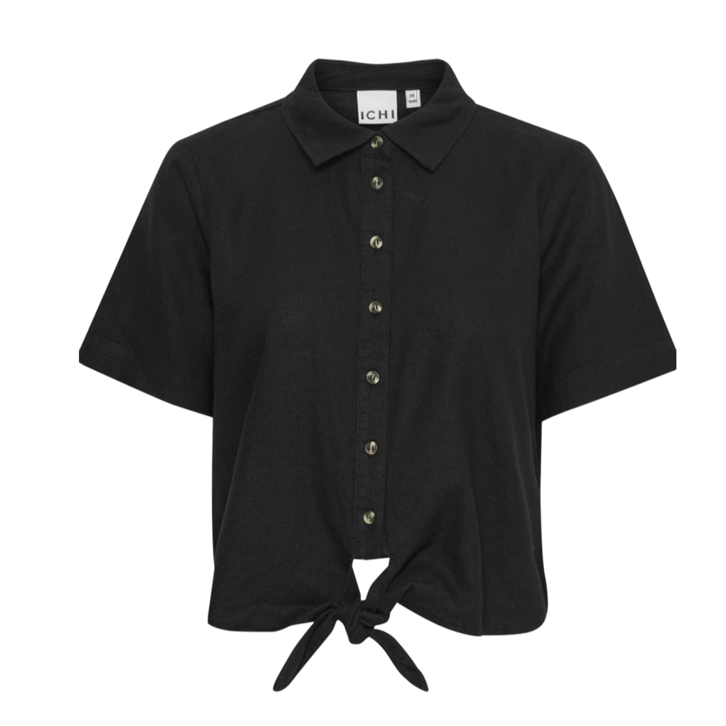 ICHI Lino blouse short sleeve