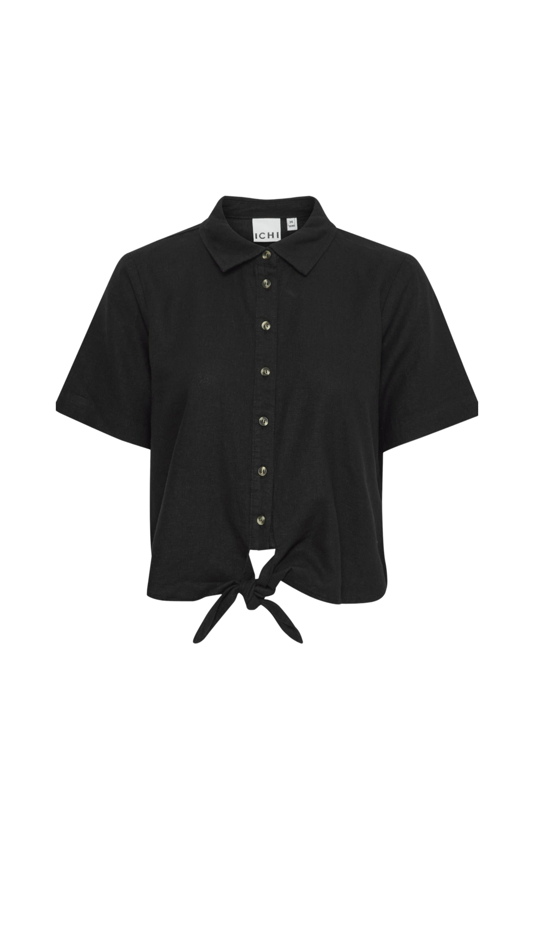 ICHI Lino blouse short sleeve