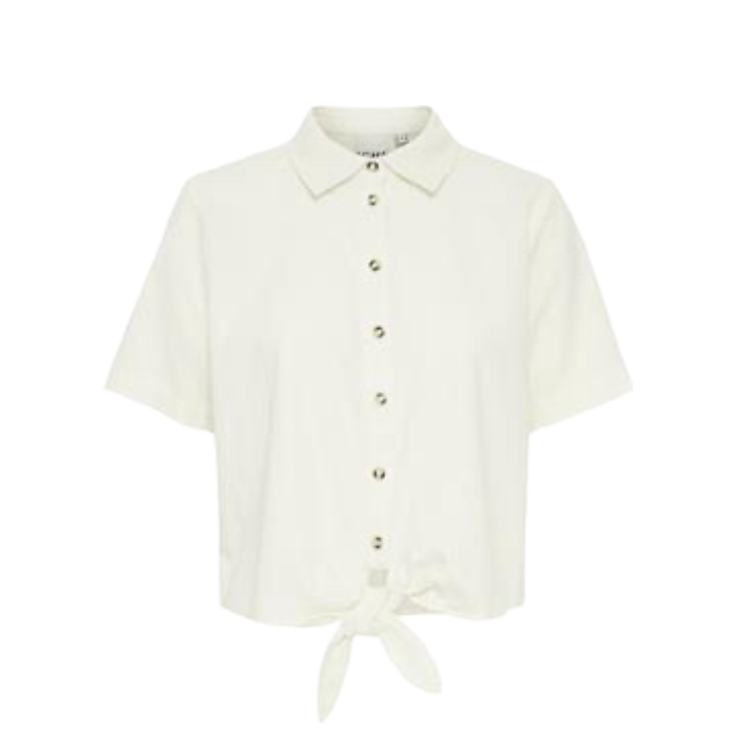 ICHI Lino blouse short sleeve